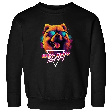 Discover Retro Wave Chow Chow Hot Dog Sweatshirts