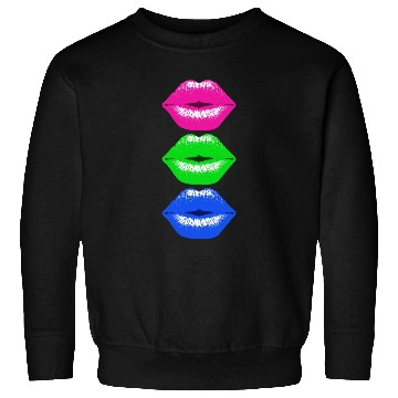 Discover 3 Kissing Lips Neon Colors Sweatshirts