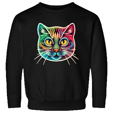Discover cat face neon design Sweatshirts