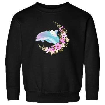 Discover Dolphin Flower Floral Sweatshirts