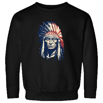 Discover Indian Native American Chief Feather Headdress Sweatshirts
