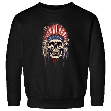 Discover Skull Indian Chief Native American USA Sweatshirts
