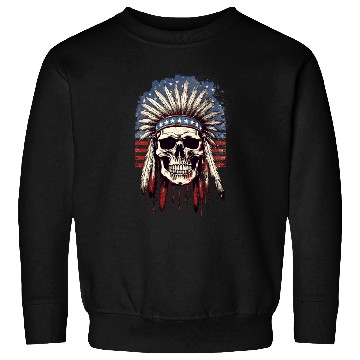 Discover Skull Indian Chief Native American USA Sweatshirts