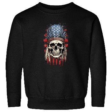 Discover Skull Indian Chief Native American USA Sweatshirts