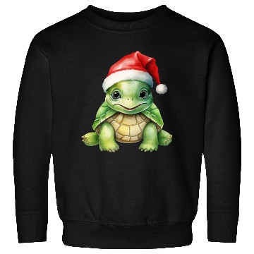 Discover cute green sea turtle wearing a Santa hat Sweatshirts