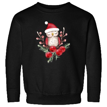 Discover Santa Owl Christmas Santa Hat Sweatshirts