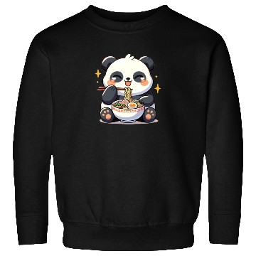 Discover Cute Panda Eats Ramen Noodles Pandas Ramen Sweatshirts