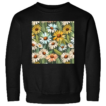 Discover Daisy flower pattern watercolor poster Sweatshirts