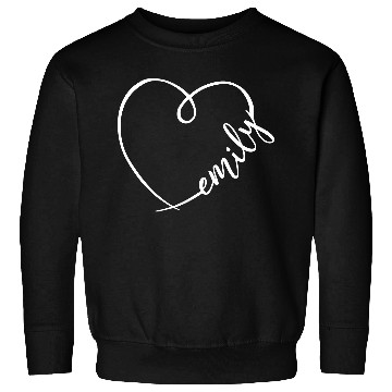 Discover Emily Name Heart Calligraphy Sweatshirts