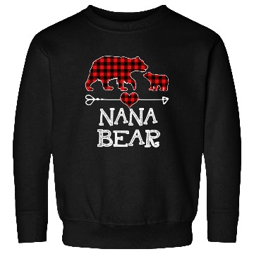 Discover Nana Bear Pajama Red Plaid Buffalo Family Sweatshirts