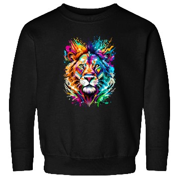 Discover Lion Head Colourful - Cute Lion - Zodiac Sign Leo Sweatshirts