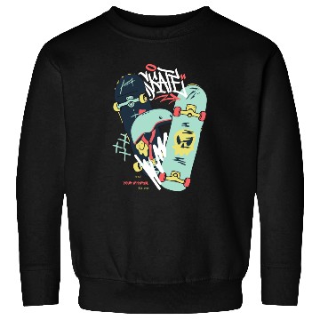 Discover Black Light Green Modern Illustrated Skateboard Sweatshirts