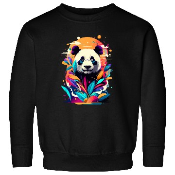 Discover Giant Panda Colourful - Cute Panda Bear Bamboo Sweatshirts