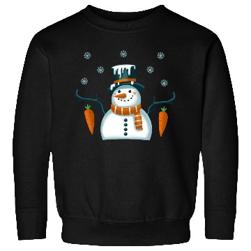 Discover New Year's snowman with snowflakes Sweatshirts