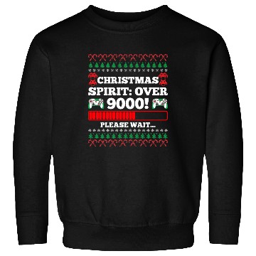 Discover Christmas Spirit: Over 9000! Please Wait Gambling Sweatshirts