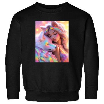 Discover Rainbow Friends - White Wolf and Girl Sweatshirts