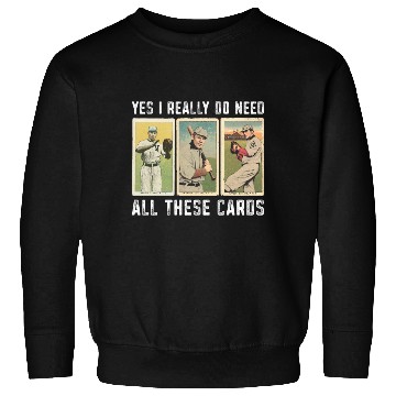 Discover Baseball Card Collector Vintage Baseball Sweatshirts