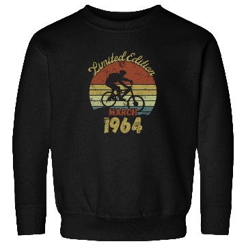 Discover Biker Limited Edition March 1964 Birthday Present Sweatshirts