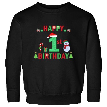 Discover First Birthday On Christmas Baby Bodysuits Sweatshirts