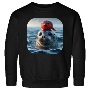 Discover Seal and pufferfish friends from the ocean Sweatshirts