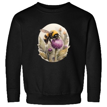 Discover Bumblebee on thistle watercolor Sweatshirts