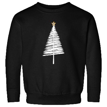 Discover White Christmas Tree Brushstroke with Golden Star Sweatshirts