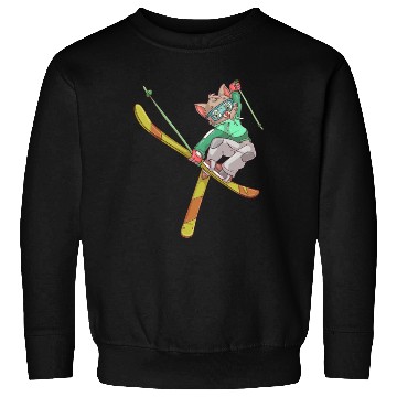 Discover Skiing cat Sweatshirts
