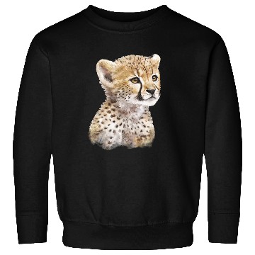 Discover Baby Cheetah Art Watercolor Painting Portrait Sweatshirts
