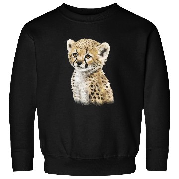 Discover Cute Baby Cheetah Watercolor Painting Portrait Sweatshirts