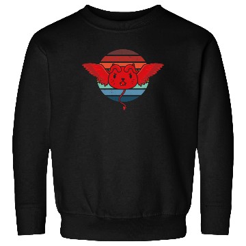 Discover Cute Devil Cat Retro Sweatshirts