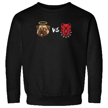 Discover Angel Pug Dog Vs Devil Pitbull Dog Sweatshirts