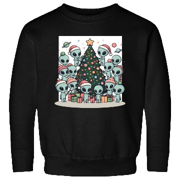 Discover Aliens Christmas tree Sweatshirts