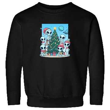 Discover Aliens Christmas tree Sweatshirts