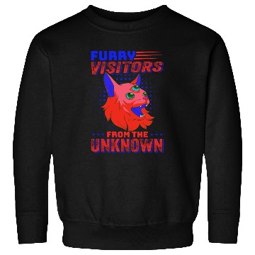 Discover Cat Alien, Aliens, UFO, UAP, Space Unknown Flight Sweatshirts
