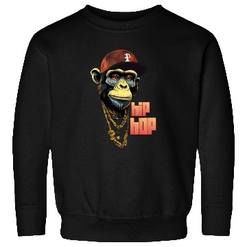 Discover Hip hop monkey with rapper hat Sweatshirts