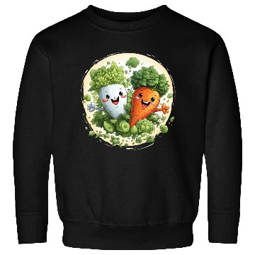 Discover Cute kawaii carrot and a broccoli Sweatshirts