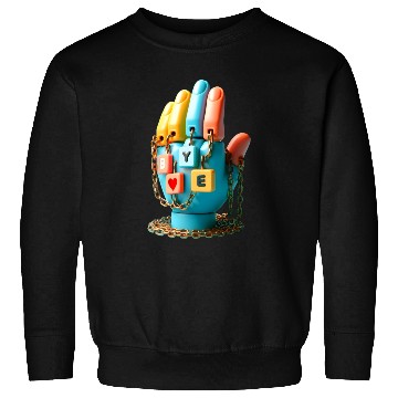 Discover Hand with BYE Plaques Sweatshirts