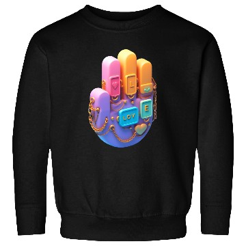 Discover Hand with LOVE Plaques Sweatshirts