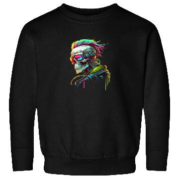 Discover Cyberpunk Skull Sweatshirts