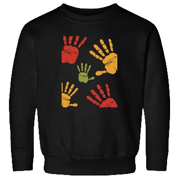 Discover Red Green Orange Colorful Handprint Illustration Sweatshirts
