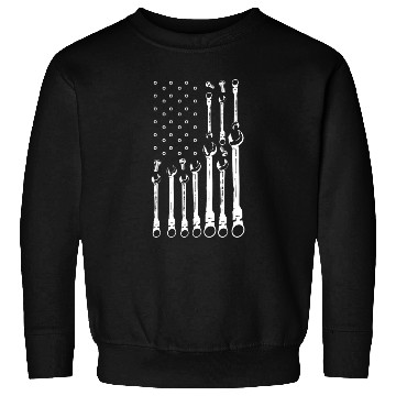 Discover Car Mechanic USA Flag Sweatshirts