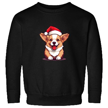 Discover cute corgi wearing santa hat at christmas Sweatshirts
