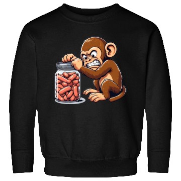 Discover Angry monkey, locked glass Sweatshirts