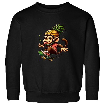 Discover skateboarding monkey with pineapple helmet Sweatshirts