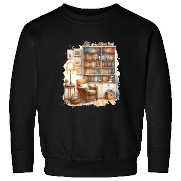 Discover Cozy home library in watercolor Sweatshirts