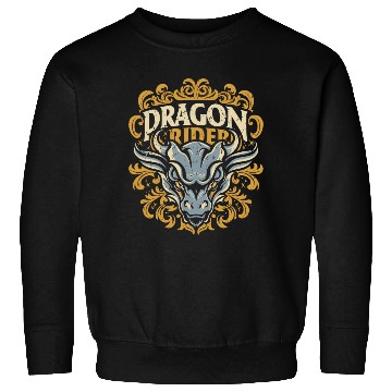Discover Dragon Rider - Epic Typography Design Sweatshirts