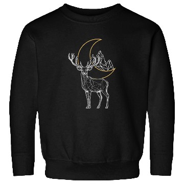 Discover Moon Luna Mona Polygon Deer Sweatshirts