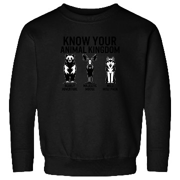Discover Jungle Sweatshirts, Know Your Animal Kingdom Bear Moose