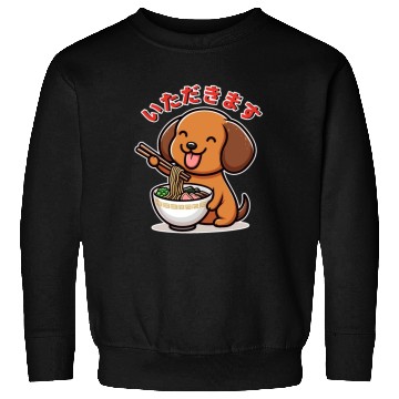 Discover Dachshund Eat Ramen Itadakimasu Sweatshirts