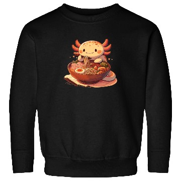 Discover But First Ramen Sweet Axolotl Eats Ramen Sweatshirts